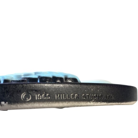 Miller Studios Chalkware Swan Plaques Black Teal 1965 MCM Mid Century Modern - Picture 5 of 5